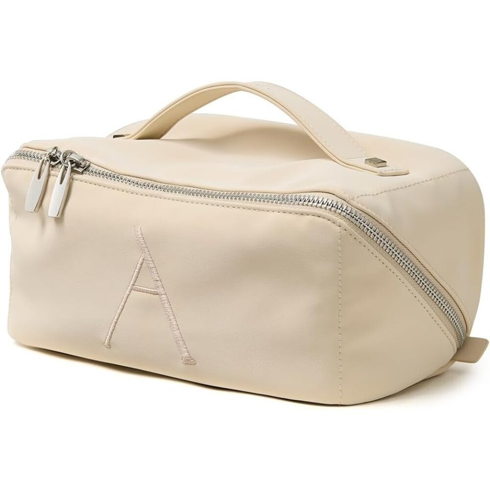 Women AU-Beige-A Large Capacity Cosmetic Travel Makeup Waterproof Portable Bag